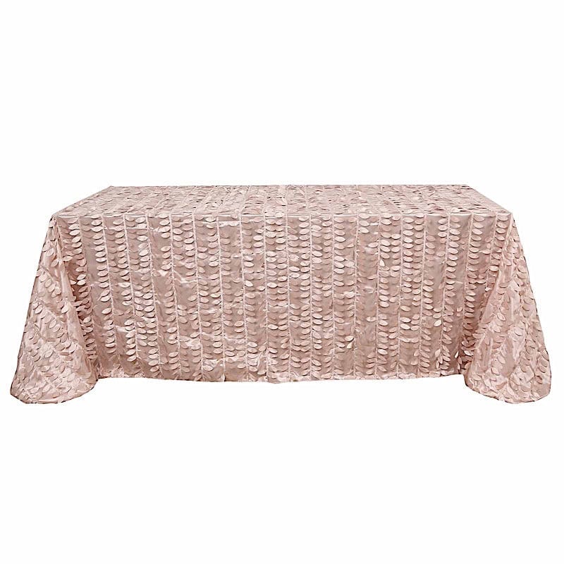 90"x132" Taffeta Rectangular Tablecloth with Leaf Petals Design TAB_LEAF_90132_080