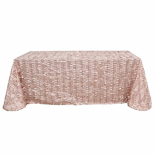 90"x132" Taffeta Rectangular Tablecloth with Leaf Petals Design TAB_LEAF_90132_080