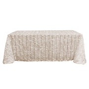 90"x132" Taffeta Rectangular Tablecloth with Leaf Petals Design TAB_LEAF_90132_081