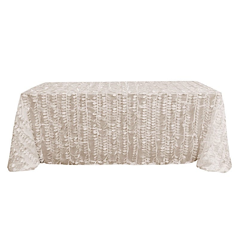 90"x132" Taffeta Rectangular Tablecloth with Leaf Petals Design TAB_LEAF_90132_081