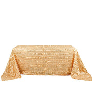 90"x132" Taffeta Rectangular Tablecloth with Leaf Petals Design TAB_LEAF_90132_CHMP