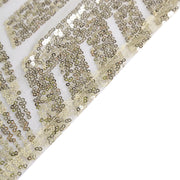 90"x132" Tulle Rectangular Tablecloth with Sequins and Geometric Pattern