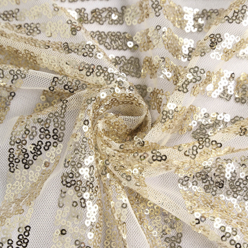 90"x132" Tulle Rectangular Tablecloth with Sequins and Geometric Pattern