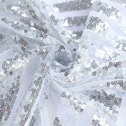 90"x132" Tulle Rectangular Tablecloth with Sequins and Geometric Pattern