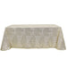 90"x132" Tulle Rectangular Tablecloth with Sequins and Geometric Pattern TAB_02G_90132_CHMP
