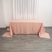 90"x156" Polyester Rectangular Tablecloth with Metallic Geometric Pattern