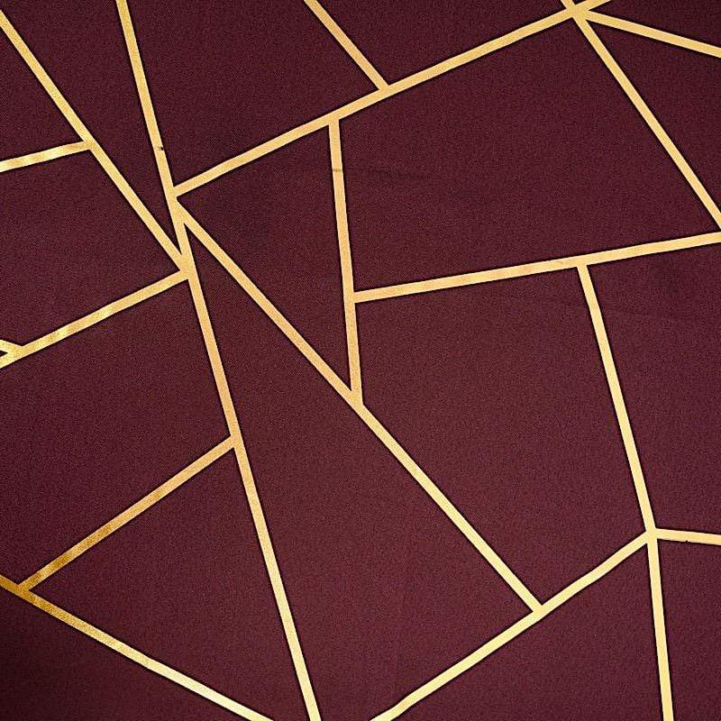 90"x156" Polyester Rectangular Tablecloth with Metallic Geometric Pattern
