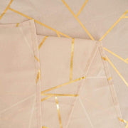 90"x156" Polyester Rectangular Tablecloth with Metallic Geometric Pattern