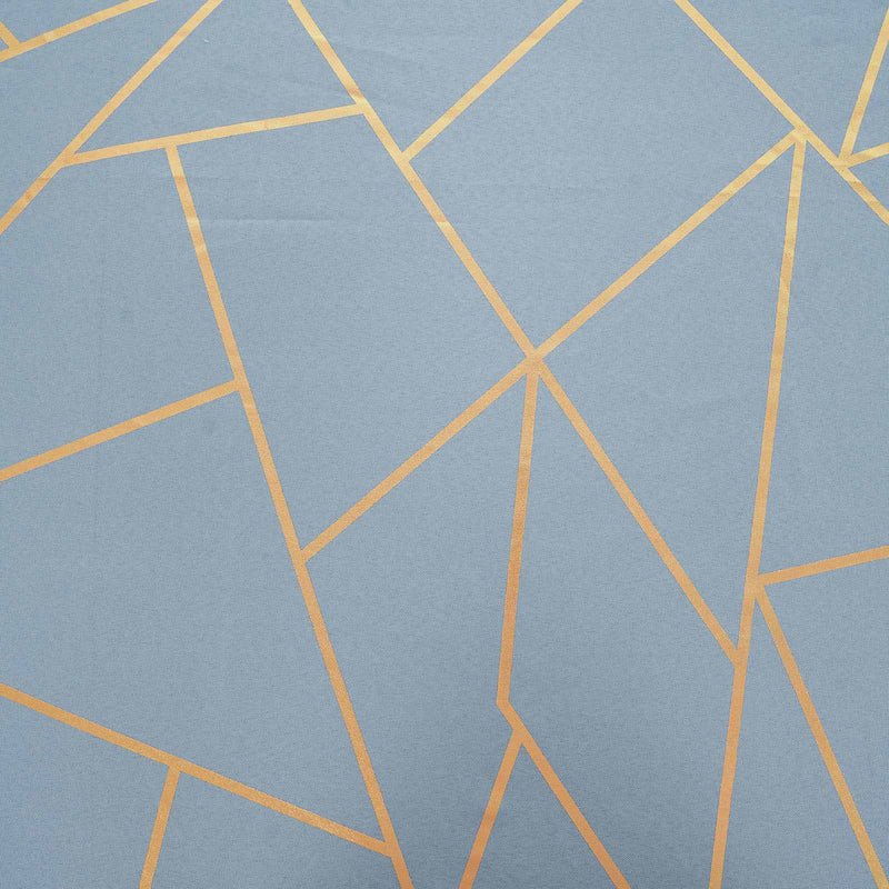90"x156" Polyester Rectangular Tablecloth with Metallic Geometric Pattern