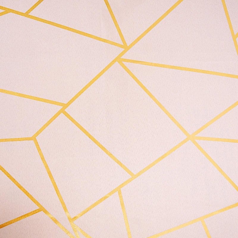 90"x156" Polyester Rectangular Tablecloth with Metallic Geometric Pattern