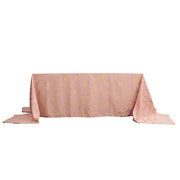 90"x156" Polyester Rectangular Tablecloth with Metallic Geometric Pattern TAB_FOIL_90156_080_G
