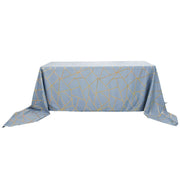 90"x156" Polyester Rectangular Tablecloth with Metallic Geometric Pattern TAB_FOIL_90156_086_G