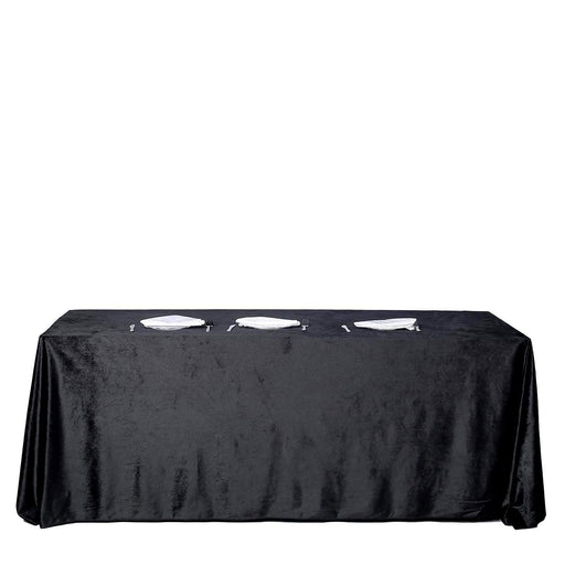 90"x156" Premium Velvet Rectangular Tablecloth TAB_VEL_90156_BLK