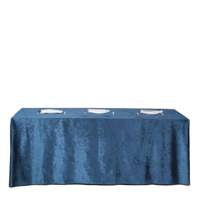 90"x156" Premium Velvet Rectangular Tablecloth TAB_VEL_90156_NAVY
