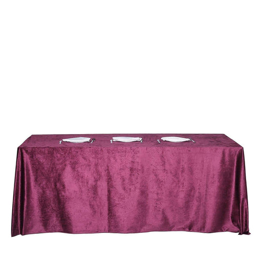 90"x156" Premium Velvet Rectangular Tablecloth TAB_VEL_90156_PURP