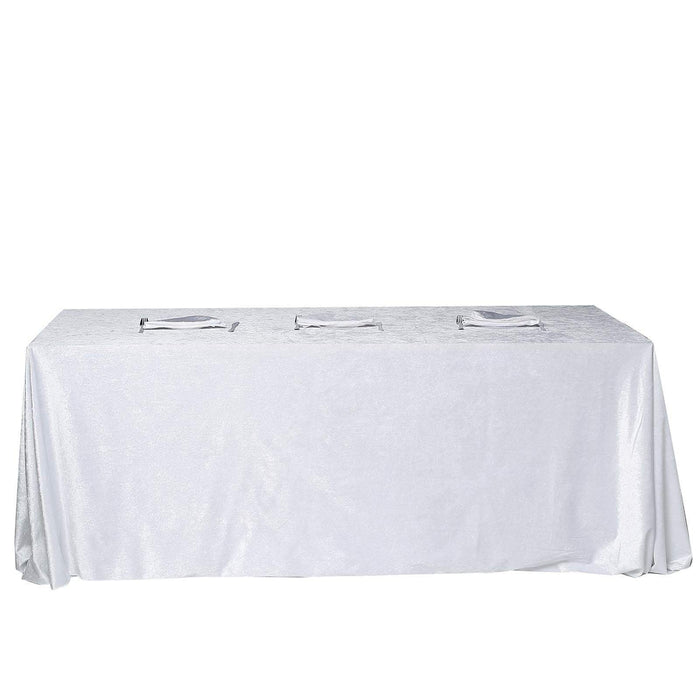 90"x156" Premium Velvet Rectangular Tablecloth TAB_VEL_90156_WHT