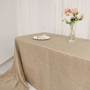 90"x156" Rectangular Faux Burlap Polyester Tablecloth - Natural TAB_JUTE03_90156_NAT