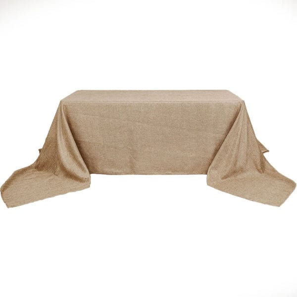 90"x156" Rectangular Faux Burlap Polyester Tablecloth - Natural TAB_JUTE03_90156_NAT
