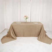 90"x156" Rectangular Faux Burlap Polyester Tablecloth - Natural TAB_JUTE03_90156_NAT