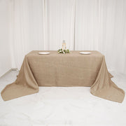 90"x156" Rectangular Faux Burlap Polyester Tablecloth - Natural TAB_JUTE03_90156_NAT