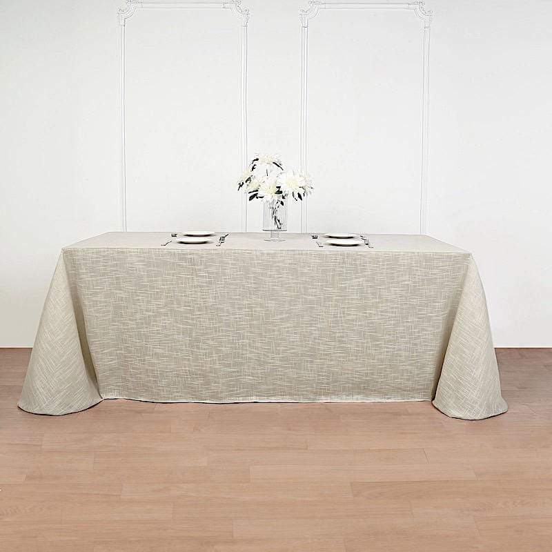90"x156" Rectangular Premium Faux Burlap Polyester Tablecloth