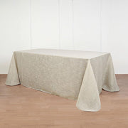 90"x156" Rectangular Premium Faux Burlap Polyester Tablecloth
