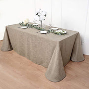 90"x156" Rectangular Premium Faux Burlap Polyester Tablecloth