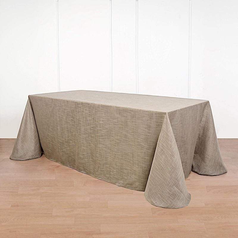 90"x156" Rectangular Premium Faux Burlap Polyester Tablecloth