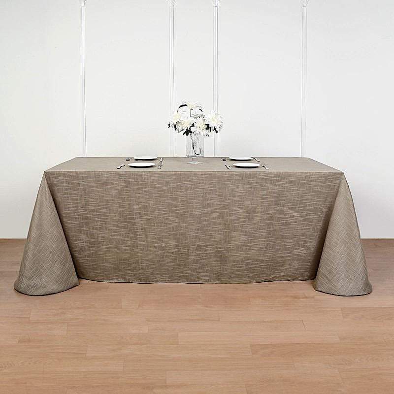 90"x156" Rectangular Premium Faux Burlap Polyester Tablecloth