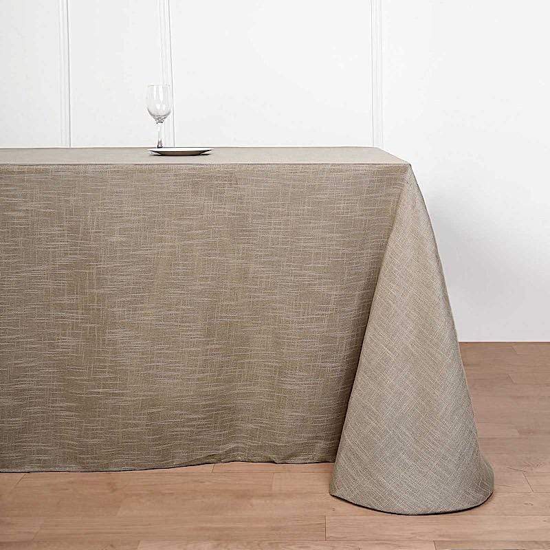 90"x156" Rectangular Premium Faux Burlap Polyester Tablecloth