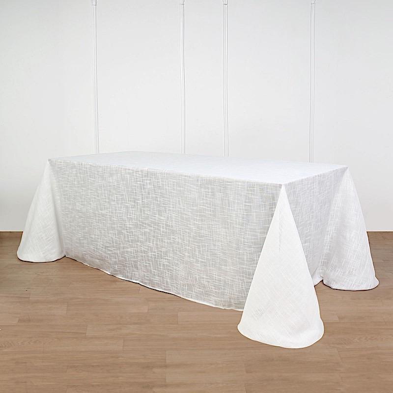 90"x156" Rectangular Premium Faux Burlap Polyester Tablecloth