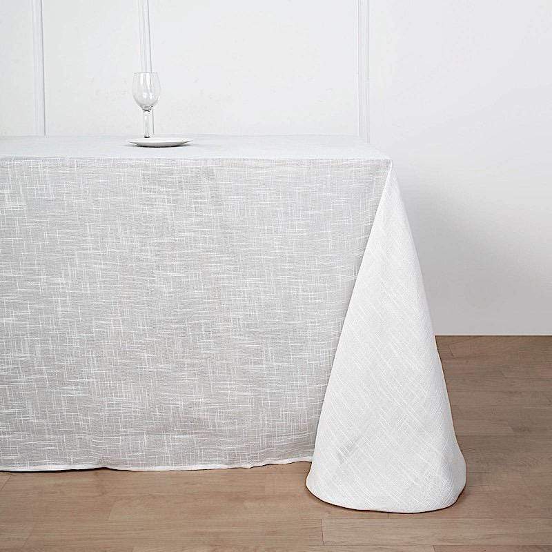 90"x156" Rectangular Premium Faux Burlap Polyester Tablecloth