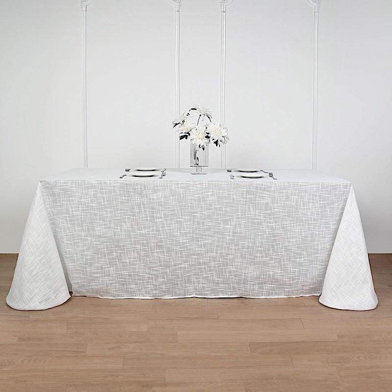 90"x156" Rectangular Premium Faux Burlap Polyester Tablecloth