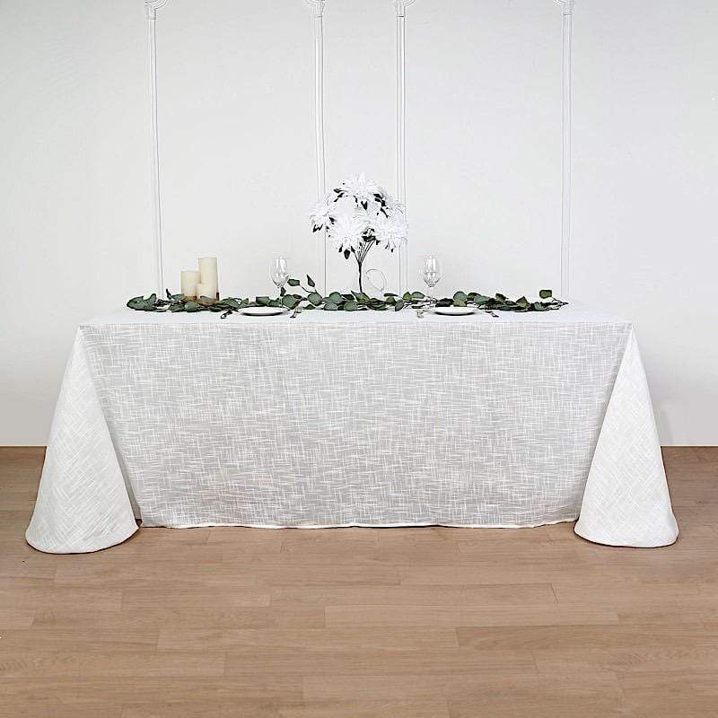 90"x156" Rectangular Premium Faux Burlap Polyester Tablecloth