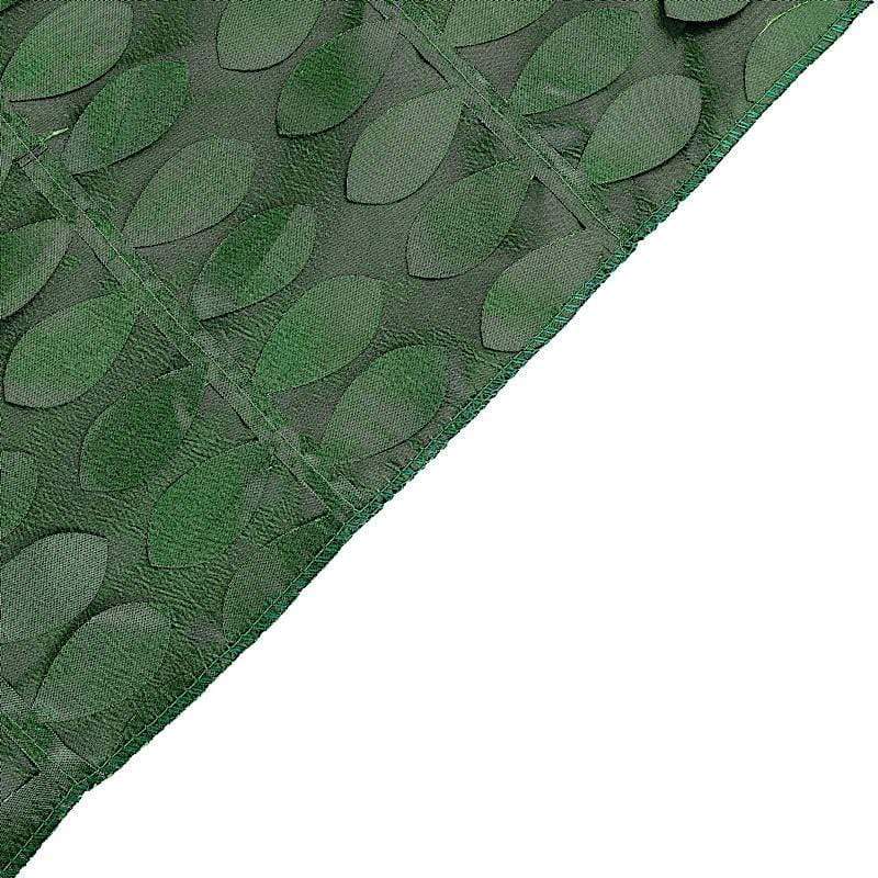 90"x156" Taffeta Rectangular Tablecloth with Leaf Petals Design - Green TAB_LEAF_90156_GRN