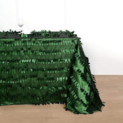 90"x156" Taffeta Rectangular Tablecloth with Leaf Petals Design - Green TAB_LEAF_90156_GRN