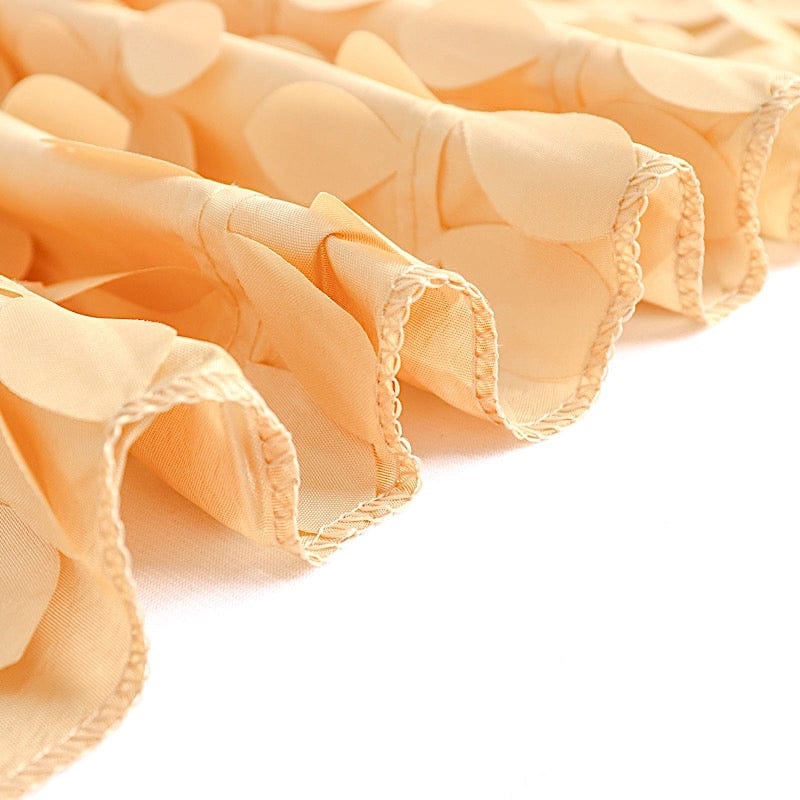 90"x90" Taffeta Square Table Overlay with Leaf Petals Design