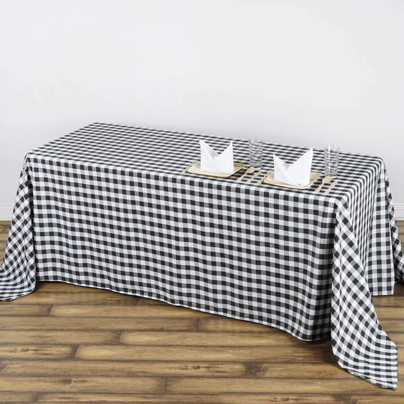 90x132" Checkered Gingham Polyester Tablecloth