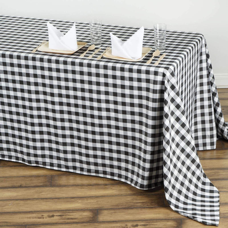 90x132" Checkered Gingham Polyester Tablecloth
