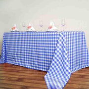 90x132" Checkered Gingham Polyester Tablecloth