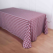 90x132" Checkered Gingham Polyester Tablecloth