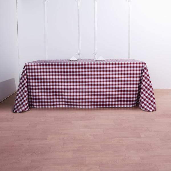 90x132" Checkered Gingham Polyester Tablecloth