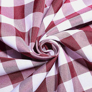 90x132" Checkered Gingham Polyester Tablecloth - Burgundy and White TAB_CHK90132_BURG