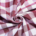 90x132" Checkered Gingham Polyester Tablecloth - Burgundy and White TAB_CHK90132_BURG