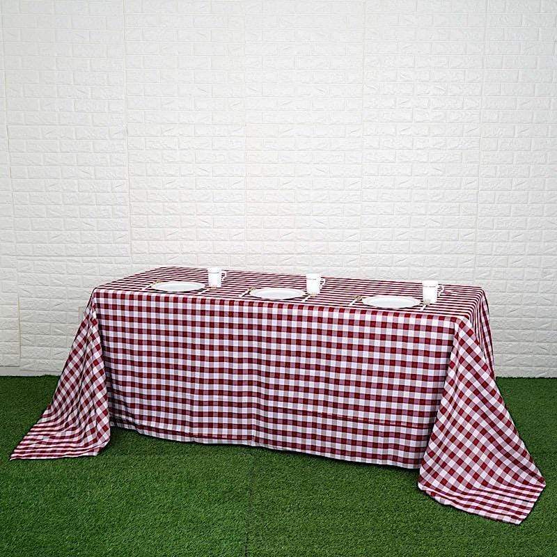 90x132" Checkered Gingham Polyester Tablecloth