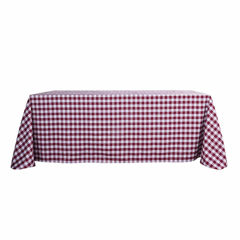90x132" Checkered Gingham Polyester Tablecloth