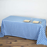 90x132" Checkered Gingham Polyester Tablecloth