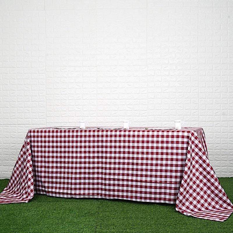 90x132" Checkered Gingham Polyester Tablecloth