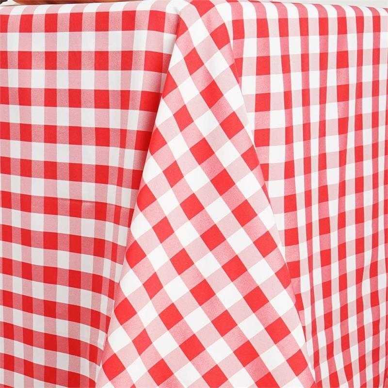 90x132" Checkered Gingham Polyester Tablecloth