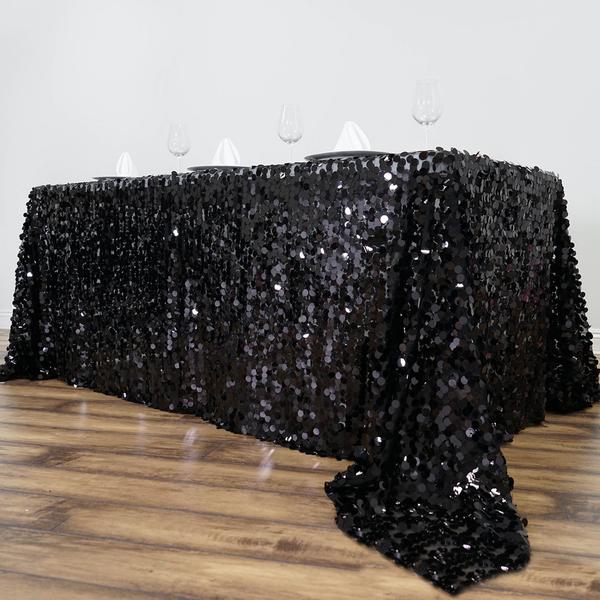 90x132" Large Payette Sequin Rectangular Tablecloth